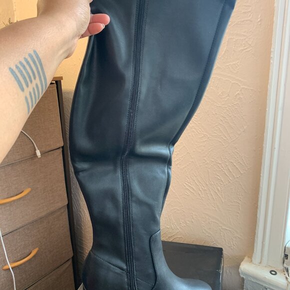 Black stretch platform boots - Picture 3 of 4